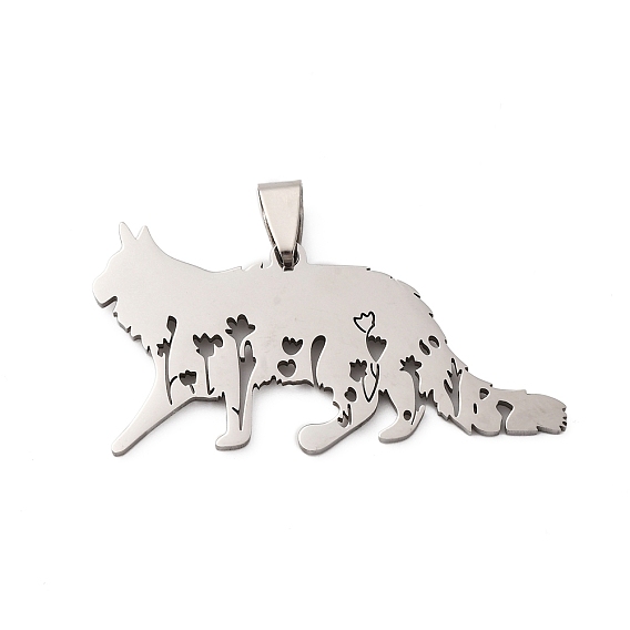 201 подвески из нержавеющей стали, кошачье очарование, лазерная резка, анти-тускнение