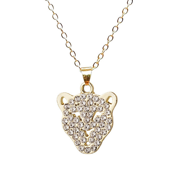 Ожерелья с подвеской в виде головы леопарда из сплава со стразами для женщин и мужчин