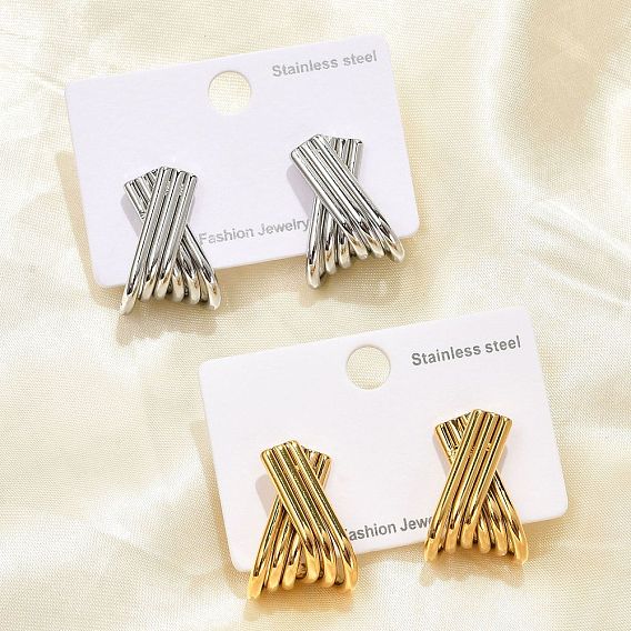 304 из нержавеющей стали серьги, линия х-образная