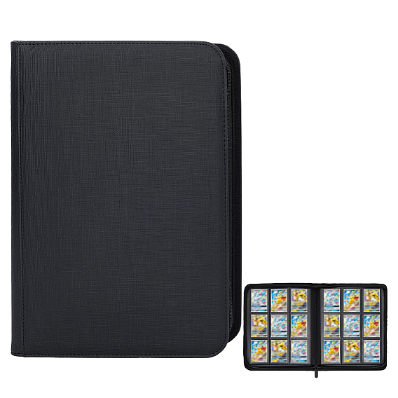 9-Grid PU Leather Photo Albums with Zipper, Photo Books, Rectangle