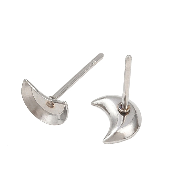 Настройки серьги кабошон 304 заготовки серьг из нержавеющей стали, лунный лоток: 5.5x7мм, 7x5.5x1 мм, штифты : 0.5 мм