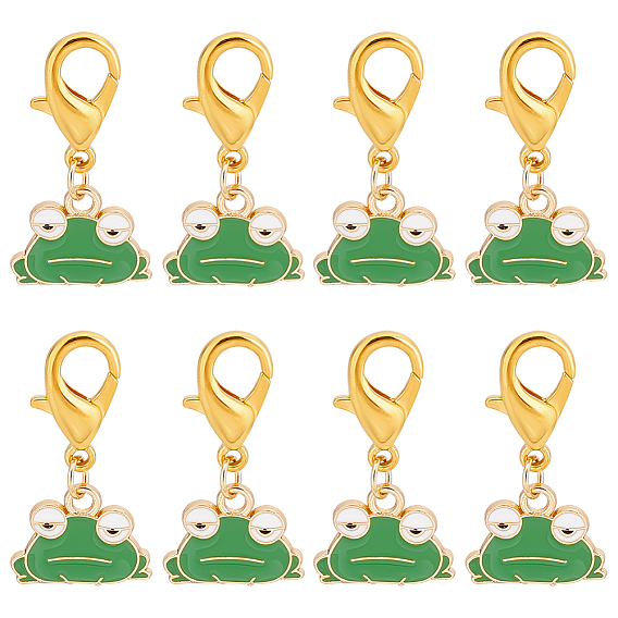 Подвеска в виде лягушки из сплава эмали с замком маркеры петель, маркер стежка с застежкой «лобстер» из цинкового сплава