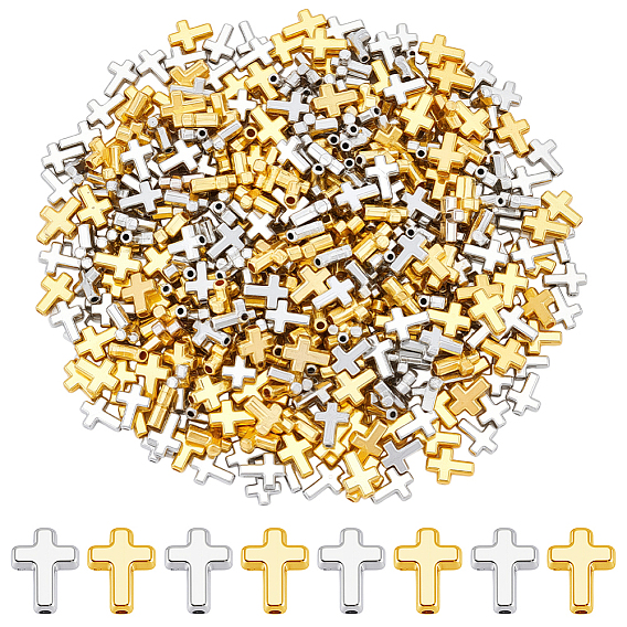 480шт. 2 цвета непрозрачные смоляные подвески, крестик
