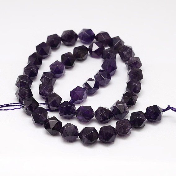 Природный аметист нитей бисера, звезды вырезать круглые бусы, граненые