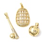 Подвески из латуни с микропаве и прозрачными кубическими циркониями в спортивной тематике, долговечный, без кадмия и без свинца, стойки покрытие