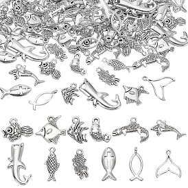 96 шт 12 стили подвески из цинкового сплава в тибетском стиле, рыбы прелести
