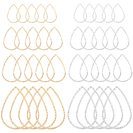 80шт 10 латунные соединительные кольца, волна текстурированная, слеза