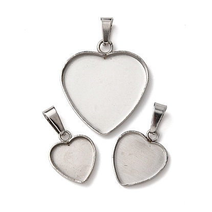 304 Настройки кабошон из нержавеющей стали кулон, сердце