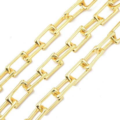 Alloy Boston Link Chains, Long-Lasting Plated, Rectangle, Unwelded, with Spool