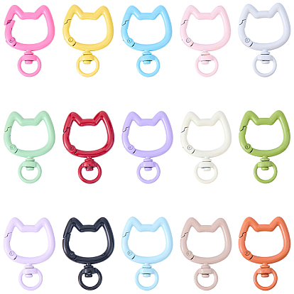15шт. 15 цвета цинковый сплав поворотные застежки, форма кошки