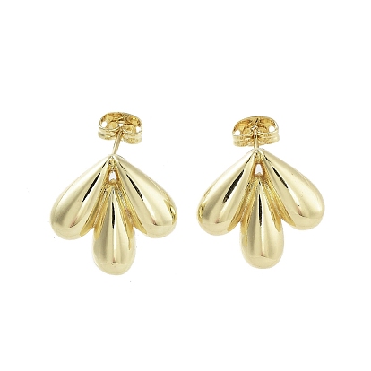 Teardrop Brass Stud Earrings, Long-Lasting Plated, Lead Free & Cadmium Free