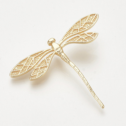 Brass Pendants, Nickel Free, Real 18K Gold Plated, Dragonfly