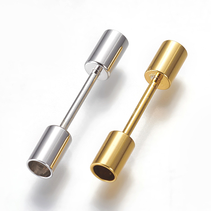 304 Stainless Steel Links Connectors, For Leather Cord Bracelets Making, Tube