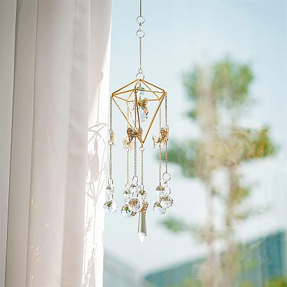 Glass Suncatchers, Tassel Hanging Ornaments, Rainbow Maker, for Garden & Home Decoration