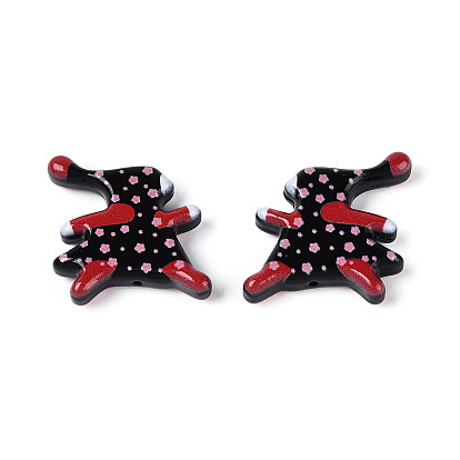 Печатные непрозрачные бусины из смолы, маленькая девочка