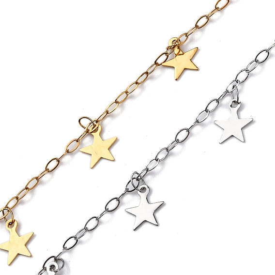 304 кабельные цепи из нержавеющей стали, ионное покрытие (ip), с катушкой, пайки, со звездой прелести