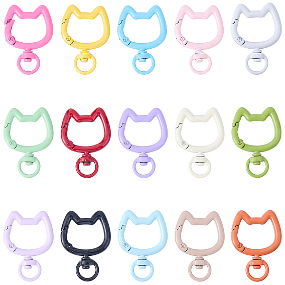15шт. 15 цвета цинковый сплав поворотные застежки, форма кошки
