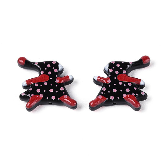 Печатные непрозрачные бусины из смолы, маленькая девочка