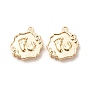 Brass Pendants, Flower with Hand and Foot Pattern