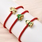 Рождественские браслеты из нейлонового шнура, латунные эмалевые подвески для женщин, стойки покрытие, долговечный, без кадмия и без свинца