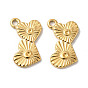 Manual Polishing 304 Stainless Steel Pendant Rhinestone Settings, Double Heart