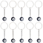 10Pcs Platinum Alloy Resin Keychains, with Enamel, Billiards