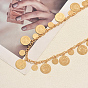 Collares largos vintage de aleación con borlas de monedas para mujer