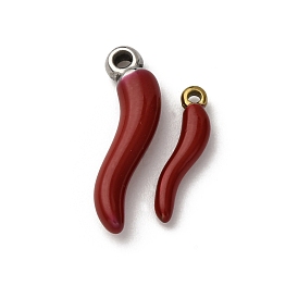 304 нержавеющей стальной эмали подвески, рог изобилия / итальянский рог корничелло амулеты