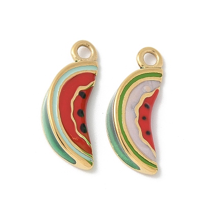 304 нержавеющей стальной эмали подвески, реальный 18 k позолоченный, арбузные чары, ионное покрытие (ip)