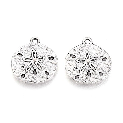 Сплавочные подвески тибетского стиля, шарм песчаного доллара, без кадмия и без свинца, , 20x18x2 мм, отверстие : 2 мм