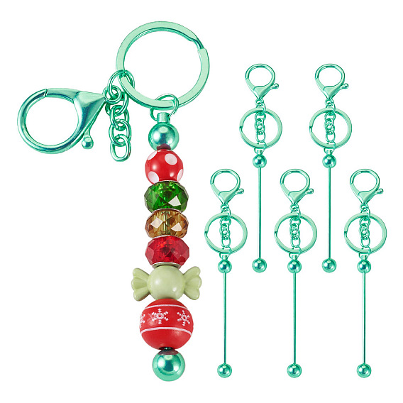 5шт. сплав и латунный стержень для ключей с бусинами для изготовления ювелирных изделий своими руками, с омаром застежками