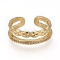Латунные кольца из манжеты с прозрачным цирконием, открытые кольца, долговечный