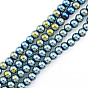 Electroplate Glass Beads Strands, Round