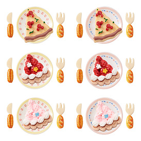 42шт. 7 стили напечатанных непрозрачных смоляных кабошонов, разнообразные