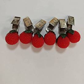 Pesos de mantel de fruta de imitación de resina de cera de cera, colgantes de mantel, con clip de hierro