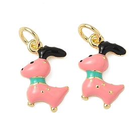 Латунь эмаль прелести, собачий шарм, с целью перехода в кольце, стойки покрытие, долговечный, без свинца и без кадмия