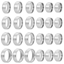 24 шт. 8 стили перстней из нержавеющей стали для женщин
