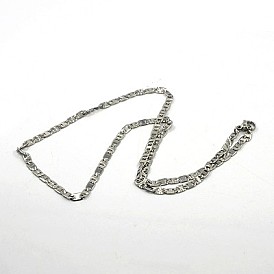 304 Stainless Steel Necklaces, Mariner Chain Necklace for Men, with Lobster Claw Clasps, 17.7 inch(45cm)