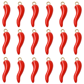 Подвески из эмали и сплава, рог изобилия / итальянский рог корничелло амулеты, золотые