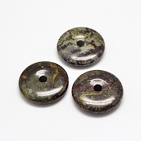 Pendentifs en pierre naturelle, disque de donut / pi