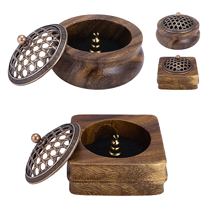 2 Bags 2 Styles Wood Incense Burners, Incense Holders, Home Office Teahouse Zen Buddhist Supplies