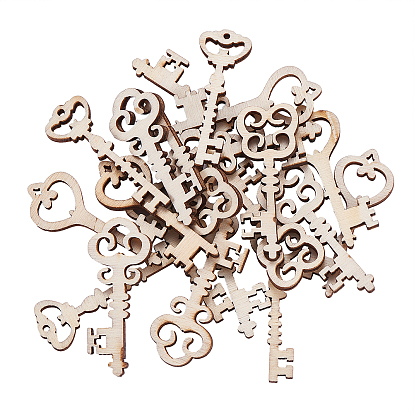 100 шт незавершенные деревянные подвески, поделки товары для рукоделия, ключ