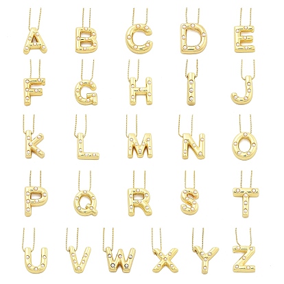 Женские ожерелья с подвеской в виде буквы из латуни и пластика в виде жемчуга, реальный 18 k позолоченный