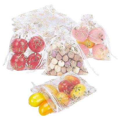 ChristmasSsnowflake Organza Gift Bags, for Party Candy Jewelry Bags & Pouches, Rectangle