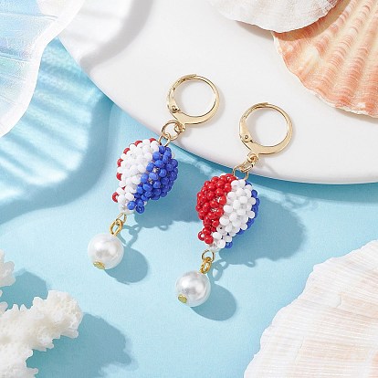 304 серьги-гвоздики с застежкой-молнией в виде воздушного шара из нержавеющей стали и стекла, с имитацией жемчуга