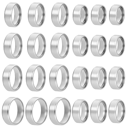 24 шт. 8 стили перстней из нержавеющей стали для женщин