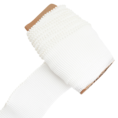 Лента из полиэстера для нарукавника, носки, одежда и обувь, кружево с пластиковыми бусинами