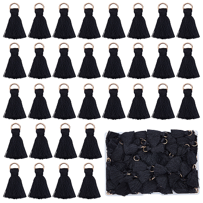 100шт. поликоттон (полиэстер хлопок) подвесные украшения с кисточками, с железной фурнитурой, золотой свет