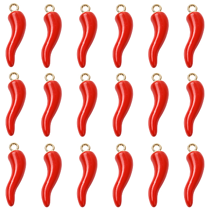 Подвески из эмали и сплава, рог изобилия / итальянский рог корничелло амулеты, золотые