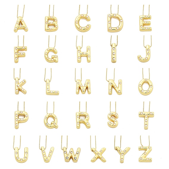 Женские ожерелья с подвеской в виде буквы из латуни и пластика в виде жемчуга, реальный 18 k позолоченный